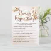 NURSERY RHYME QUIZ Baby shower Game Schattige Beer Kaart (Staand voorkant)