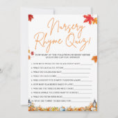 NURSERY RHYME QUIZ BABY SHOWER SPEL KLEINE POMPOEN KAART (Voorkant)