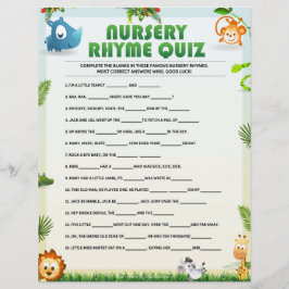 Nursery Rhyme Quiz [Dierthema] Briefhoofd