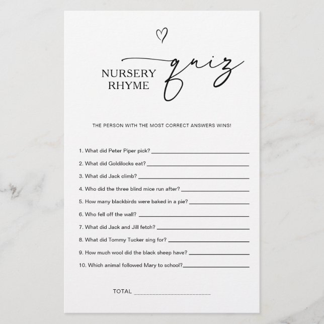 Nursery Rhyme Quiz Game (Voorkant)