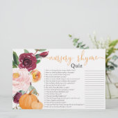 Nursery rhyme quiz herfst floral pumpkin baby show (Staand voorkant)