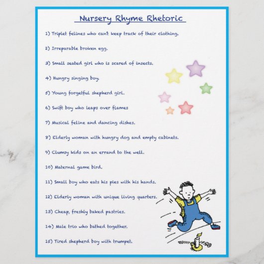 Nursery Rhyme Rhetoric Game - Boy Style (Voorkant)