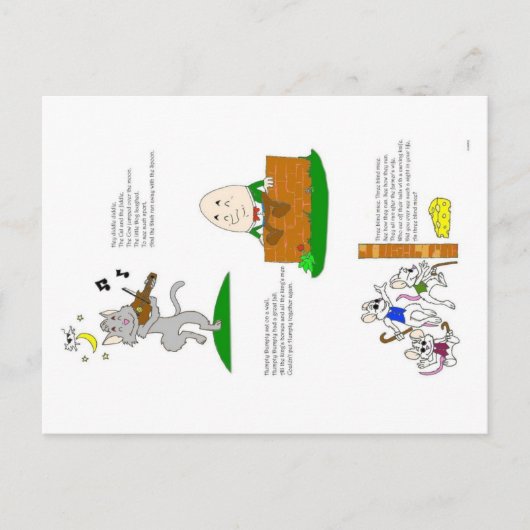 Nursery Rhyme Team omhoog! Briefkaart (Voorkant)