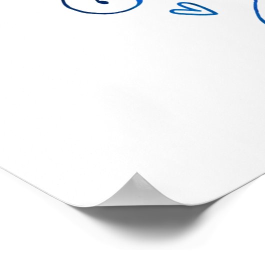 NURSERY RHYME-twinkle, kleine ster blauw Poster (Hoek)