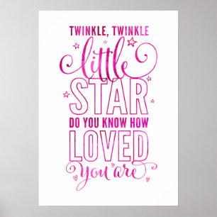 NURSERY RHYME twinkle, kleine ster roze met draaie Poster