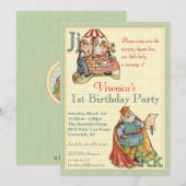 Nursery Rhyme Uitnodiging - Miss Muffet terug (Voorkant / Achterkant)