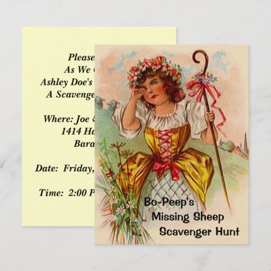 Nursery Rhyme - verjaardagsinVITATIES met de naam  Kaart (Voorkant / Achterkant)