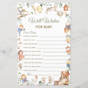 Nursery Rhyme Well wil Baby shower Kaart
