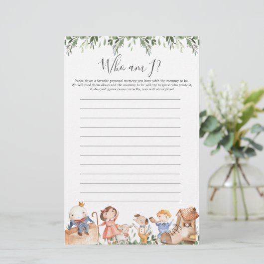 Nursery Rhymes Baby shower die ik word (Staand voorkant)