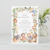 Nursery Rhymes Baby Shower Invitation Kaart (Staand voorkant)