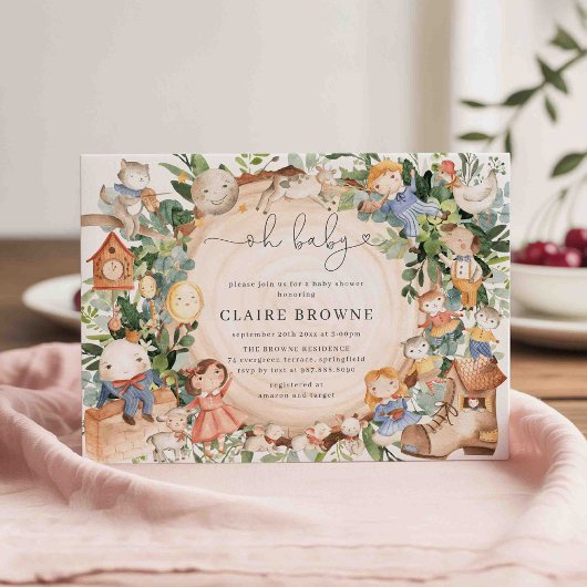 Nursery Rhymes Baby shower Kaart