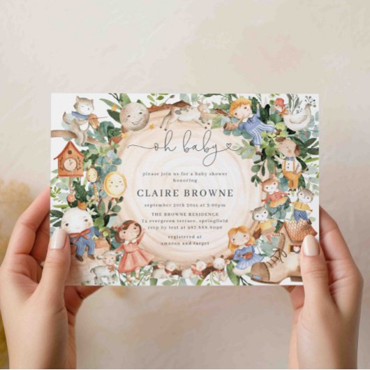 Nursery Rhymes Baby shower Kaart