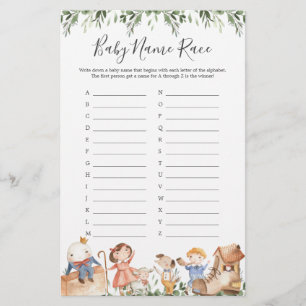 Nursery Rhymes Baby shower Naam Race Game