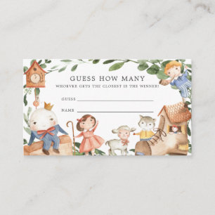 Nursery Rhymes Baby shower raad hoeveel kaart