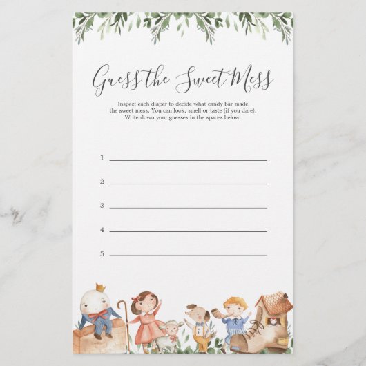 Nursery Rhymes-Baby shower raadt de zoete Mess (Voorkant)
