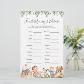 Nursery Rhymes Baby shower Voltooi de zin van mama (Staand voorkant)