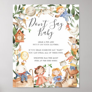 Nursery Rhymes Baby shower Zeg geen Baby Poster