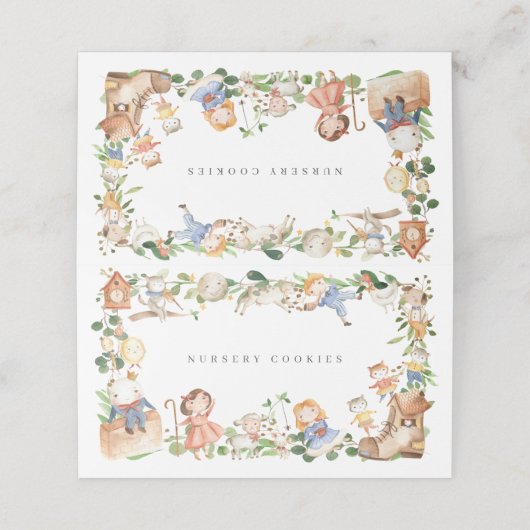 Nursery Rhymes Buffet Food Labels Plaatskaartje (Buitenkant ongevouwen)