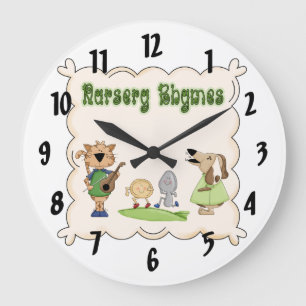 Nursery Rhymes Cow & Fiddle Kinder Clock Grote Klok