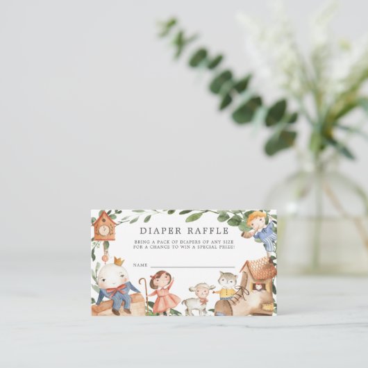 Nursery Rhymes Diaper Baby shower Card Informatiekaartje (Staand voorkant)