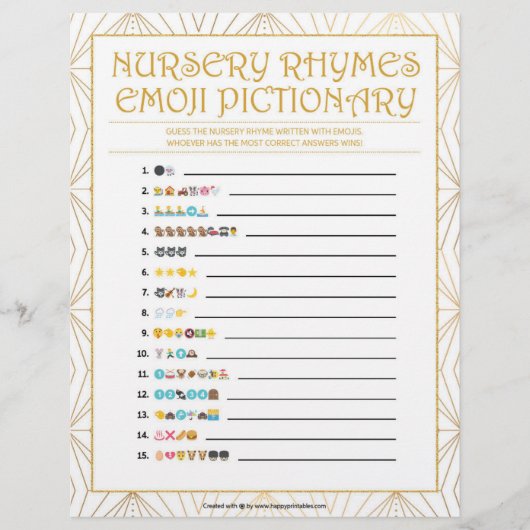 Nursery Rhymes Emoji [Golden Lines] Briefhoofd (Voorkant)
