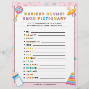 Nursery Rhymes Emoji Pictionary [Baby Basics Pink] Briefhoofd