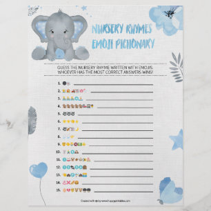 Nursery Rhymes Emoji Pictionary [Baby olifant] Briefhoofd