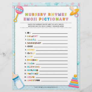 Nursery Rhymes Emoji Pictionary [Basics Blue] Briefhoofd
