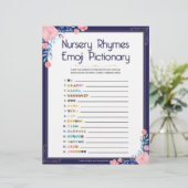 Nursery Rhymes Emoji Pictionary[Floral Lijst] Briefhoofd (Staand voorkant)