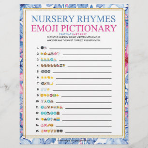 Nursery Rhymes Emoji Pictionary [Floral Waterverf] Briefhoofd
