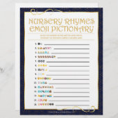 Nursery Rhymes Emoji Pictionary [Golden Blue] Briefhoofd (Voorkant / Achterkant)