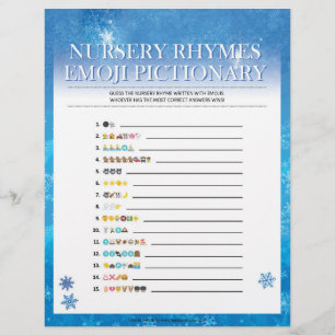 Nursery Rhymes Emoji Pictionary [Snowy Blue] Briefhoofd