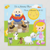 Nursery Rhymes Gepersonaliseerd Birthday-uitnodigi Kaart (Voorkant / Achterkant)