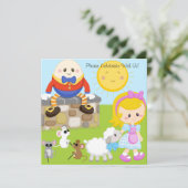 Nursery Rhymes Gepersonaliseerd Birthday-uitnodigi Kaart (Staand voorkant)