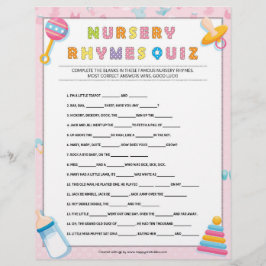 Nursery Rhymes Quiz [Baby Basics Pink] Briefhoofd