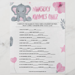 Nursery Rhymes Quiz [Baby olifant [Roze]] Briefhoofd