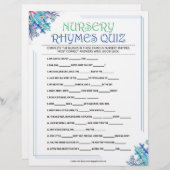 Nursery Rhymes Quiz [Blauwe Floral] Briefhoofd (Voorkant / Achterkant)