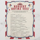 Nursery Rhymes Quiz [Circus Theme] Briefhoofd (Voorkant)