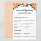 Nursery Rhymes Quiz Cutie Baby shower Game Kaarten (Voorkant / Achterkant)