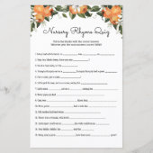 Nursery Rhymes Quiz Cutie Baby shower Game Kaarten (Voorkant)