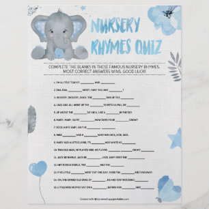 Nursery Rhymes Quiz [Elephant [Blue]] Briefhoofd