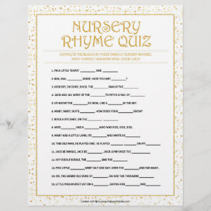 Nursery Rhymes Quiz [Golden Sparkles] Briefhoofd