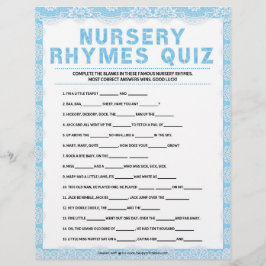 Nursery Rhymes Quiz [Luxe kant [blauw]] Briefhoofd