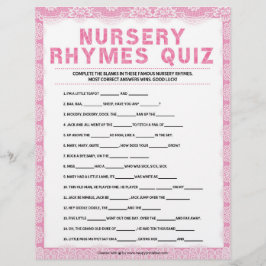 Nursery Rhymes Quiz [Luxearle kant [roze]] Briefhoofd