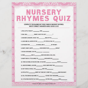 Nursery Rhymes Quiz [Luxearle kant [roze]] Briefhoofd