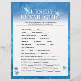Nursery Rhymes Quiz [Snowy Blue] Briefhoofd