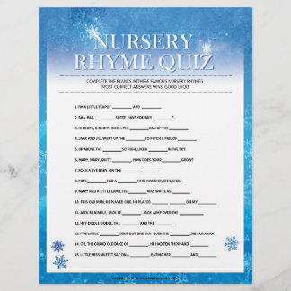 Nursery Rhymes Quiz [Snowy Blue] Briefhoofd