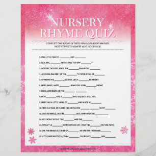Nursery Rhymes Quiz [Snowy Pink] Briefhoofd