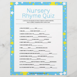 Nursery Rhymes Quiz [Sterrennacht Blue] Briefhoofd