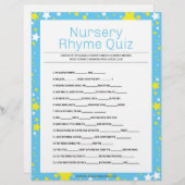 Nursery Rhymes Quiz [Sterrennacht Blue] Briefhoofd (Voorkant / Achterkant)